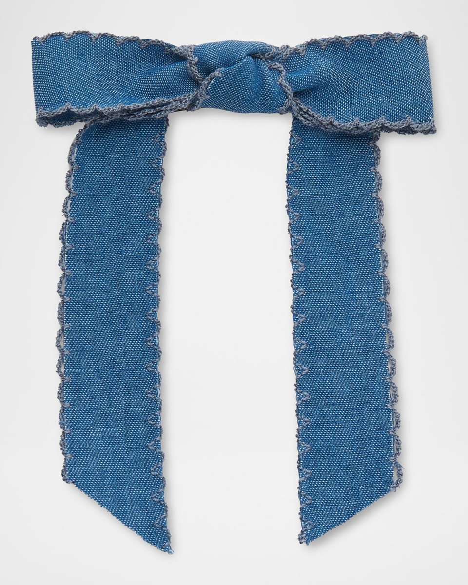 Bardot Scalloped Edge Bow Barrette